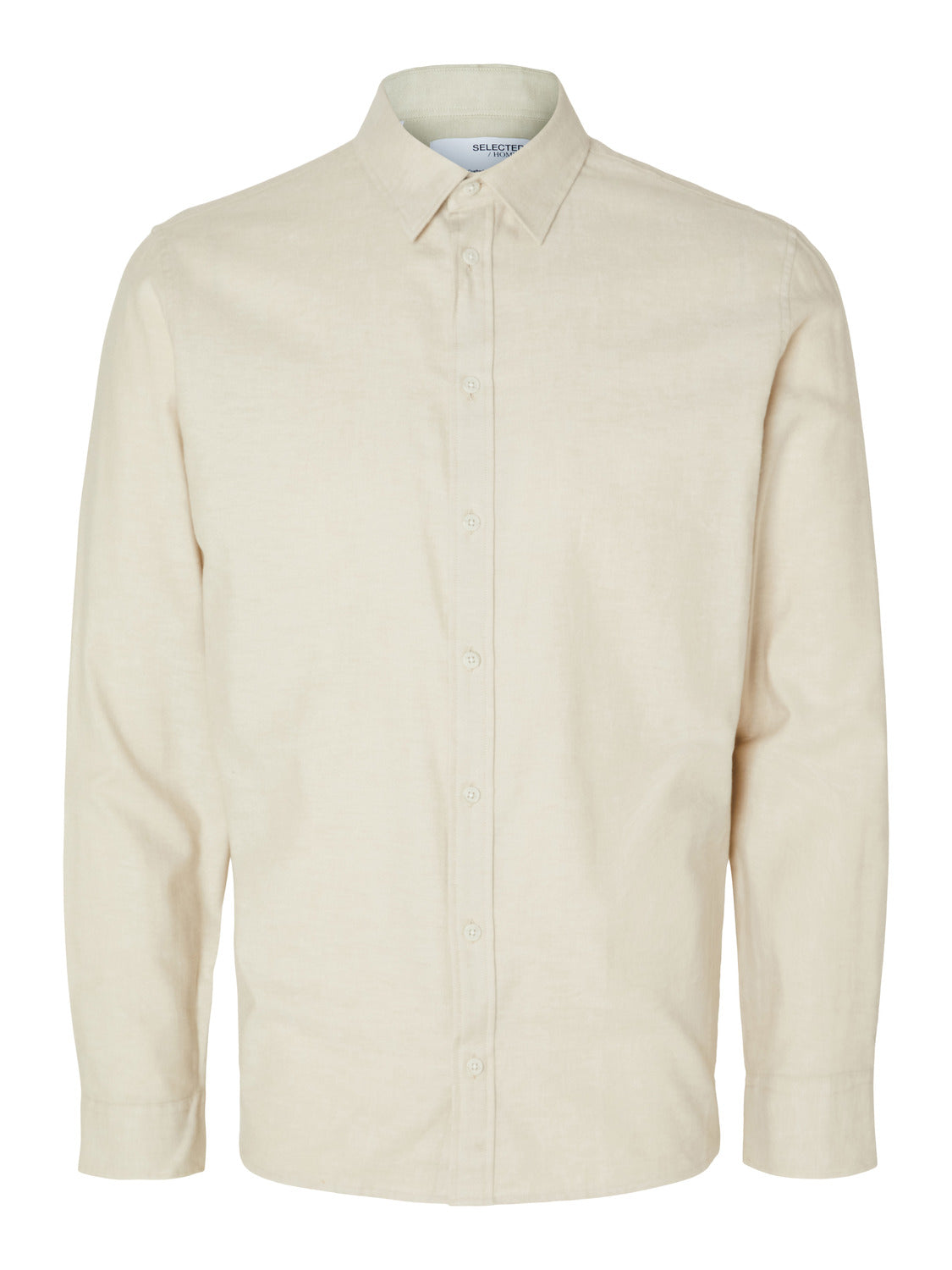 Owen Slim Flannel Skjorte - Beige/ Crockery