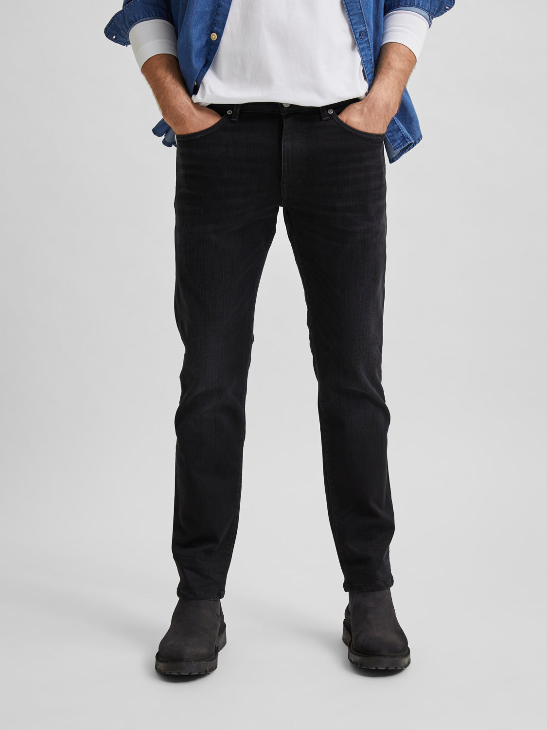 SLHSTRAIGHT-SCOTT Jeans - Black Denim