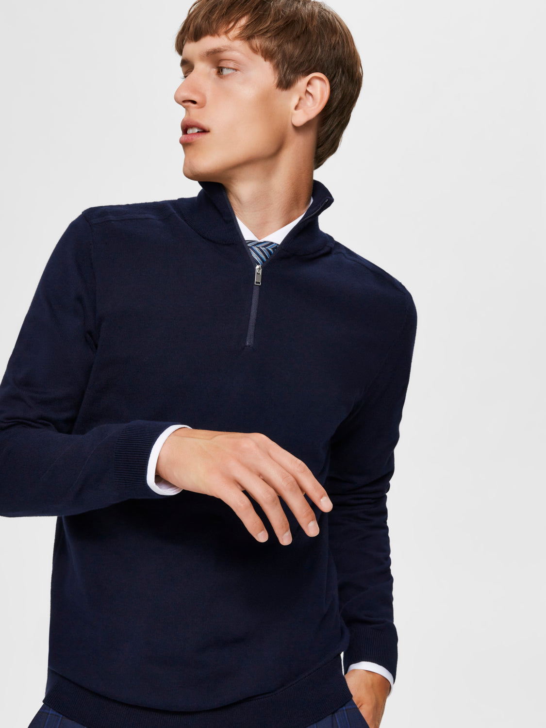 Berg Half Zip Genser - Blå/ Navy Blazer