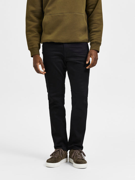 SLH196-STRAIGHTSCOTT Jeans - Black Denim