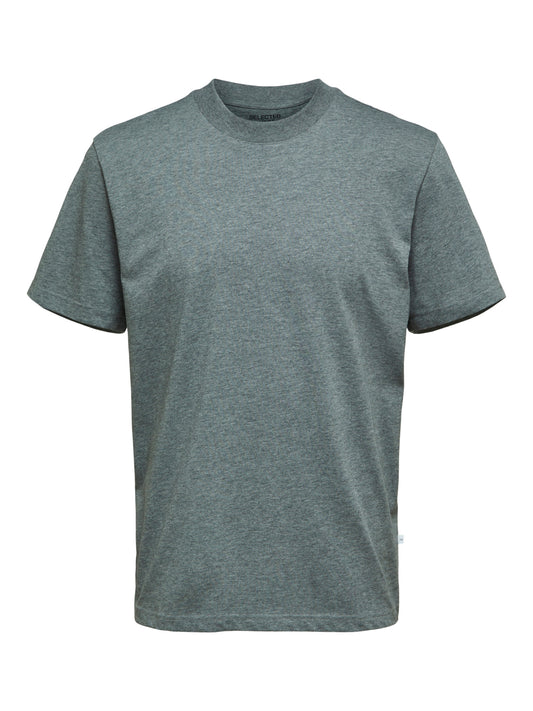 SLHRELAXCOLMAN200 T-Shirt - Medium Grey Melange