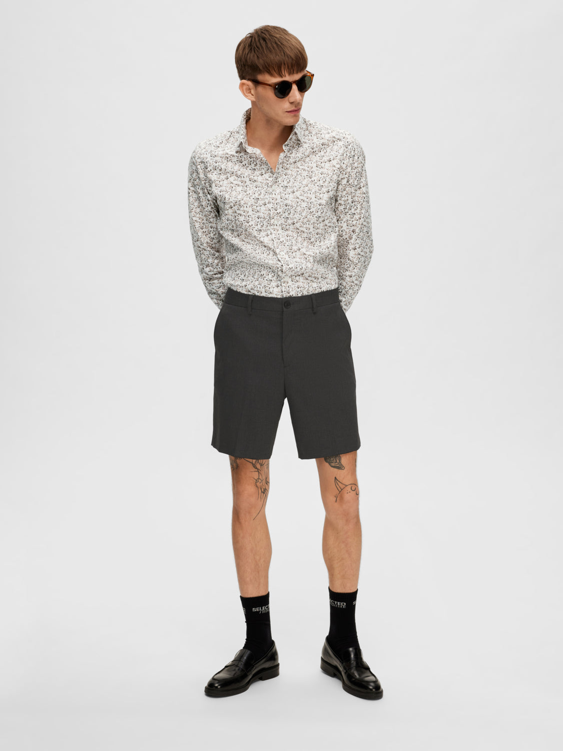 SELECTED HOMME - SLIM-ADAM Shorts - Medium Grey Melange