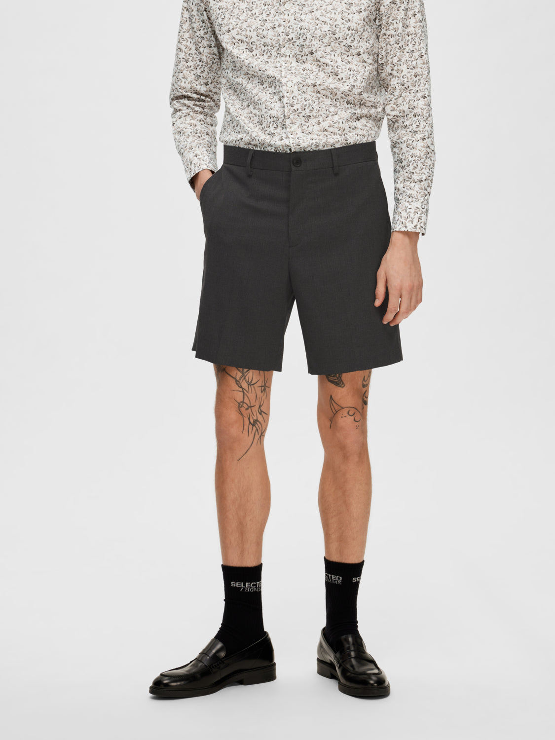 SELECTED HOMME - SLIM-ADAM Shorts - Medium Grey Melange