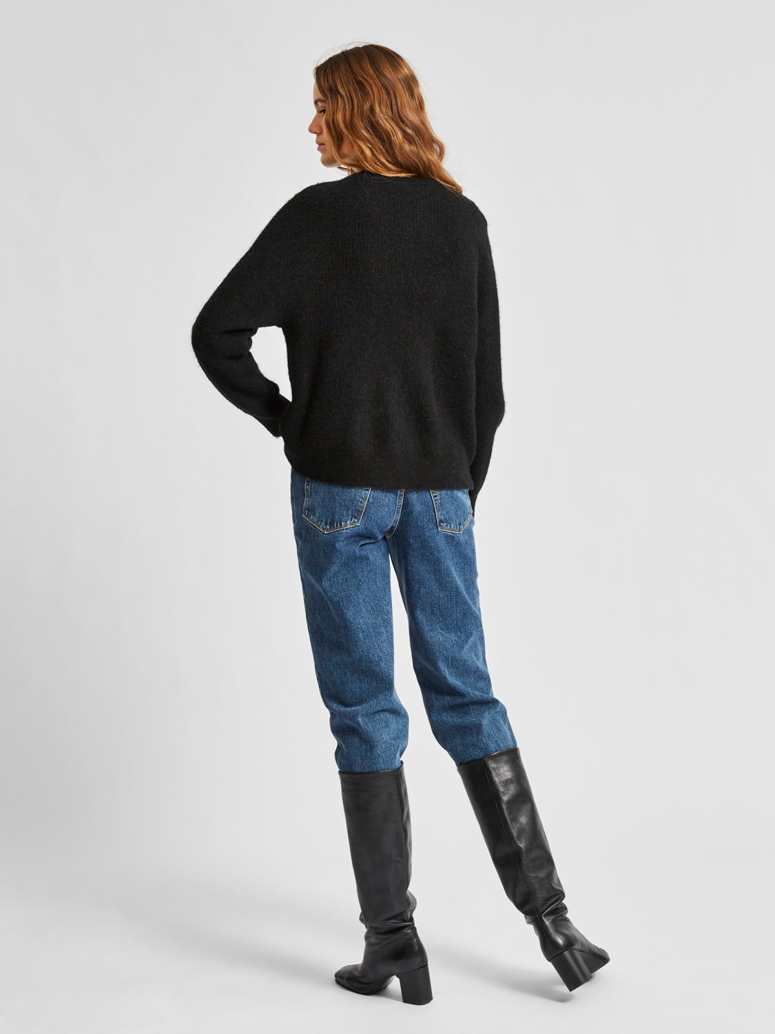 Lulu kort ullcardigan - Sort