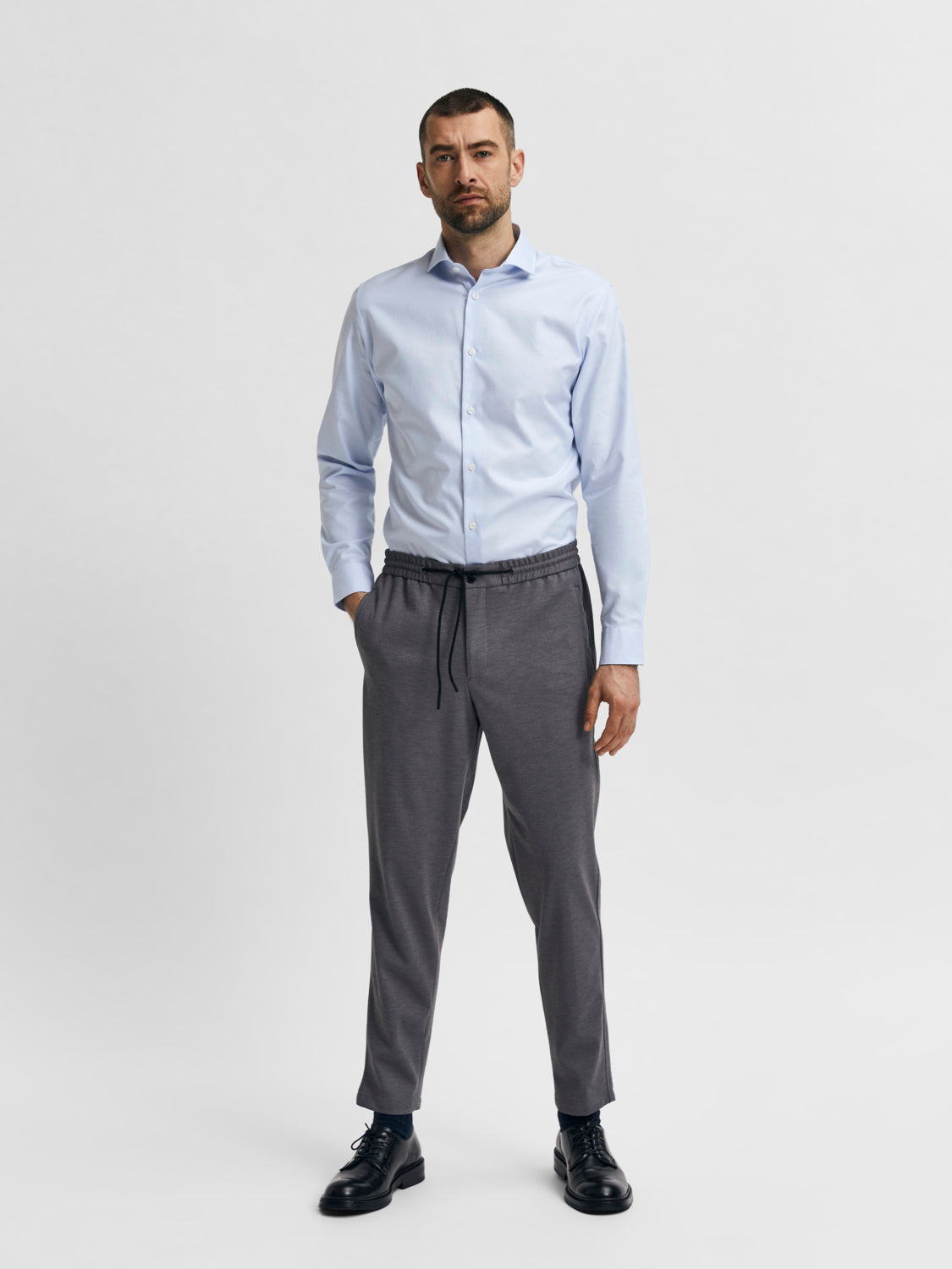 SLIM ETHAN Shirts - Light Blue