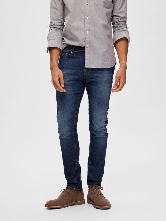 SELECTED HOMME - 175-SLIM LEON Jeans - Dark Blue Denim