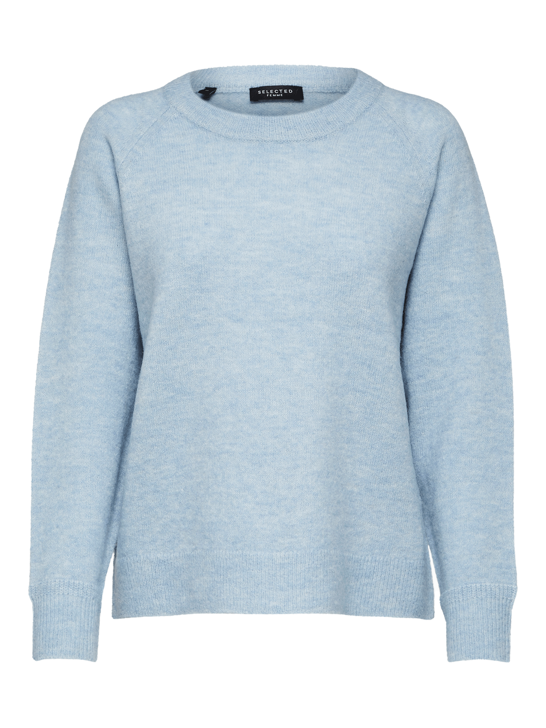 Lulu O-Neck Strikket Genser - Blå/ Cashmere Blue