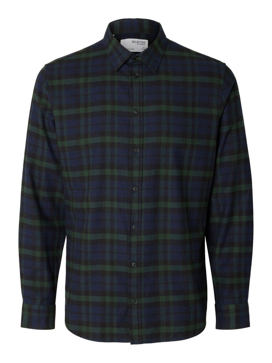 SELECTED HOMME - SLIM OWEN-FLANNEL Shirts - Dark Navy