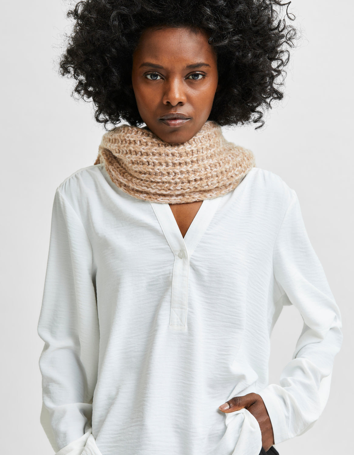 SELECTED FEMME -  MIVIA BLUSE- HVIT