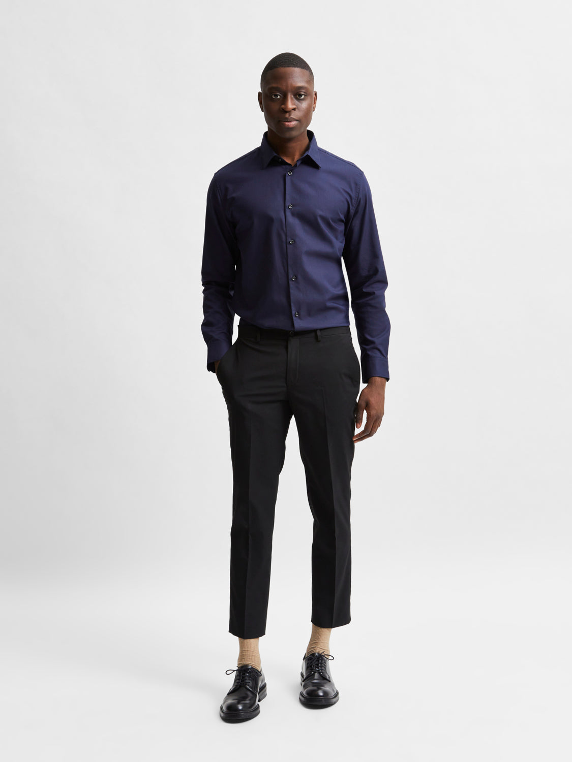 Ethan Slim Skjorte - Blå/ Peacoat