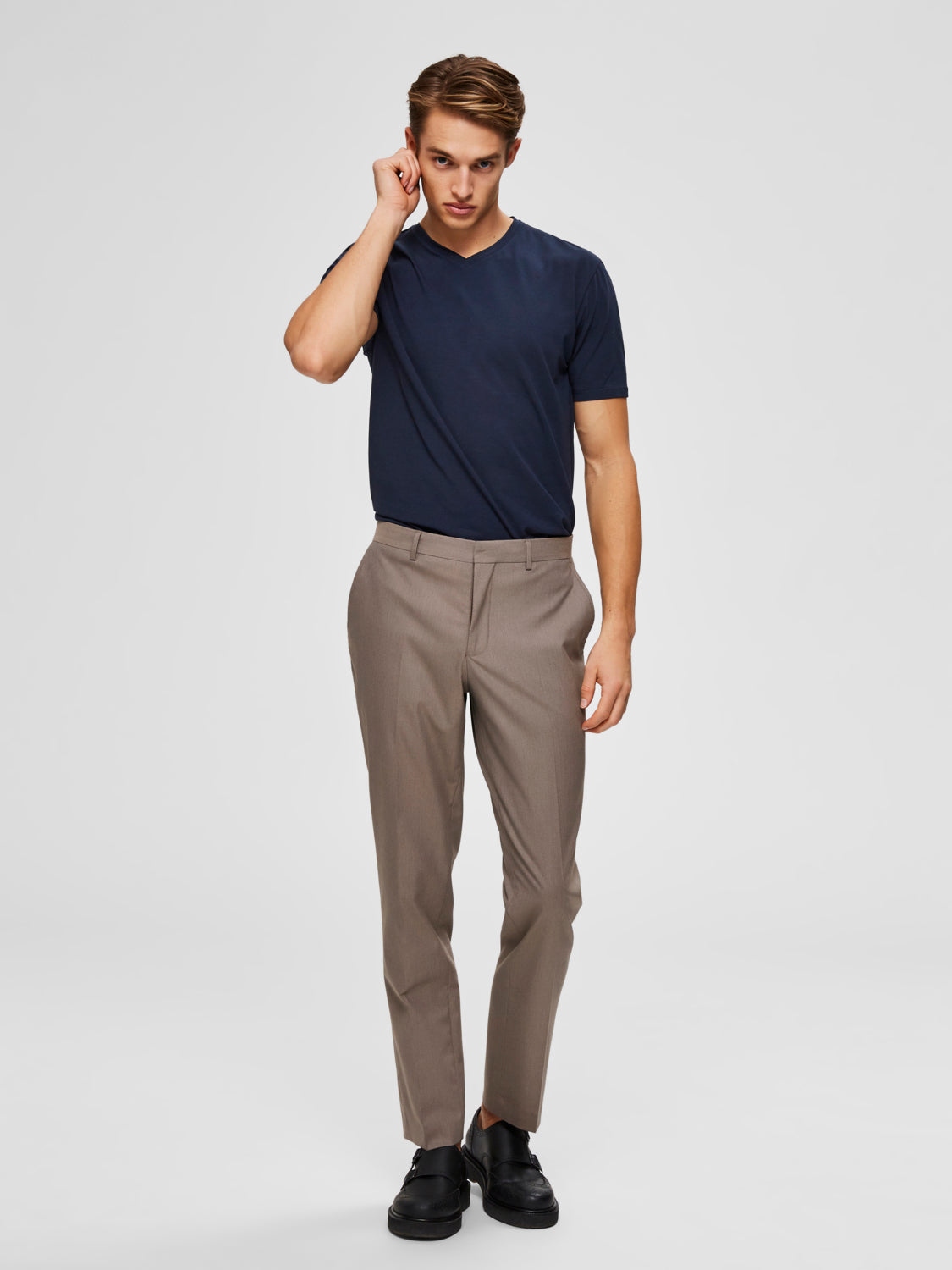 Pima V-Neck T-Skjorte - Blå/ Navy Blazer