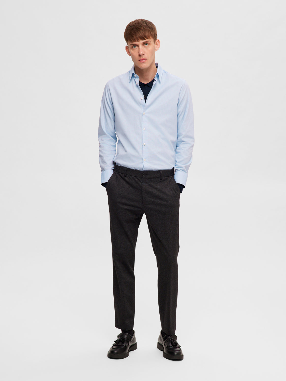 Slim Detail Skjorte - Blå/ Cashmere Blue