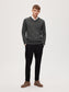 SELECTED HOMME - TOWN MERINO V-NECK GENSER - Medium Grey Melange