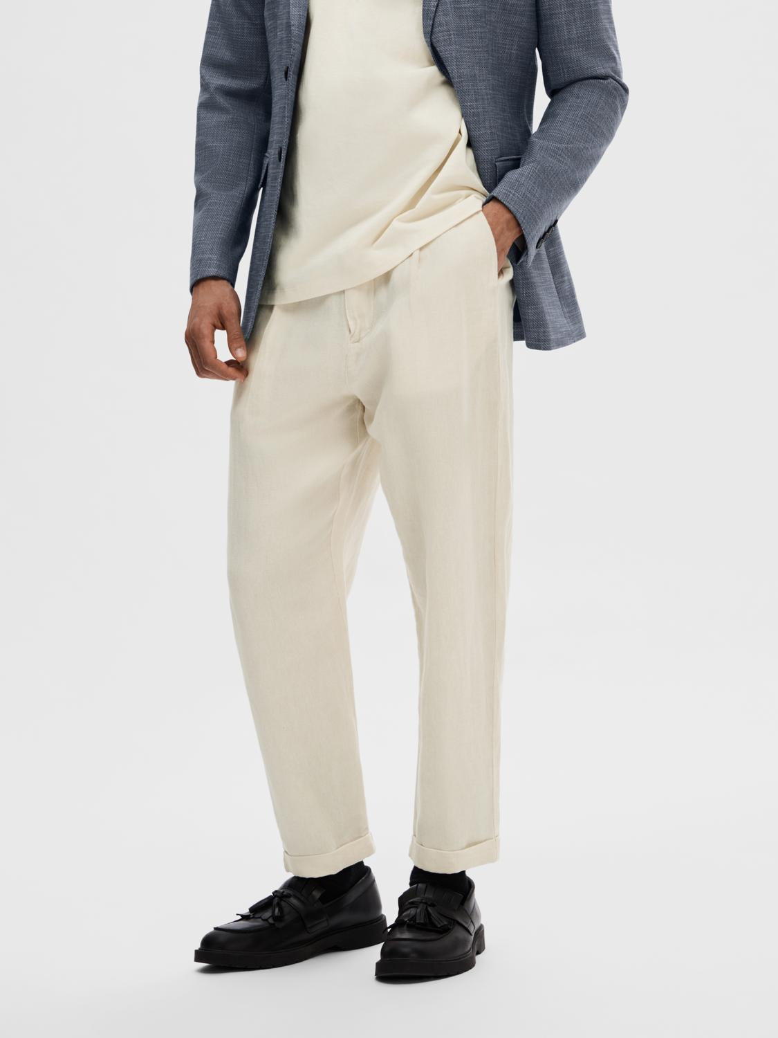 SELECTED HOMME - 180-RELAXED BUKSE - Oatmeal