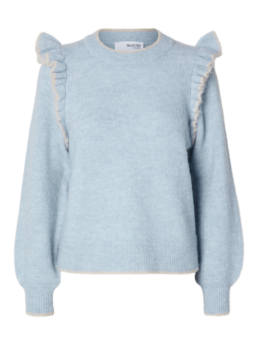 Alva strikket genser - Blå/ Cashmere Blue