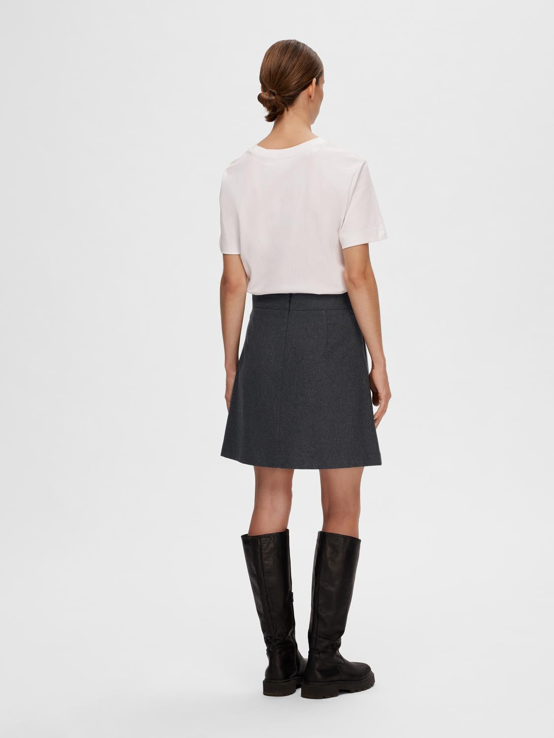 Mercy Ula kort skjørt - Grå/ Dark Grey Melange