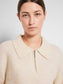 Sia Mynte half zip genser med krage - Beige/ Birch