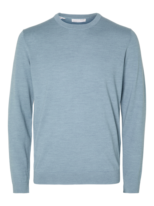 SELECTED HOMME - TOWN MERINO O-NECK GENSER - Blue Shadow