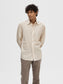 Slim lin skjorte - Beige/ Pure Cashmere