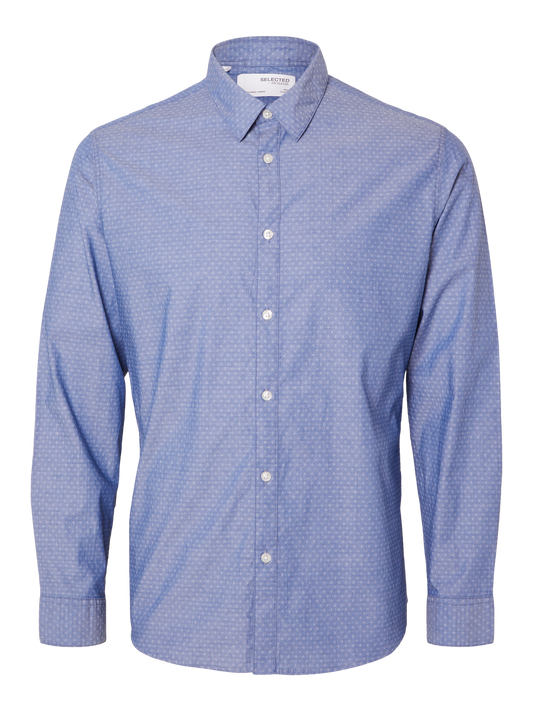 SLHSLIMFREDDIE-CAMP Shirts - Light Blue