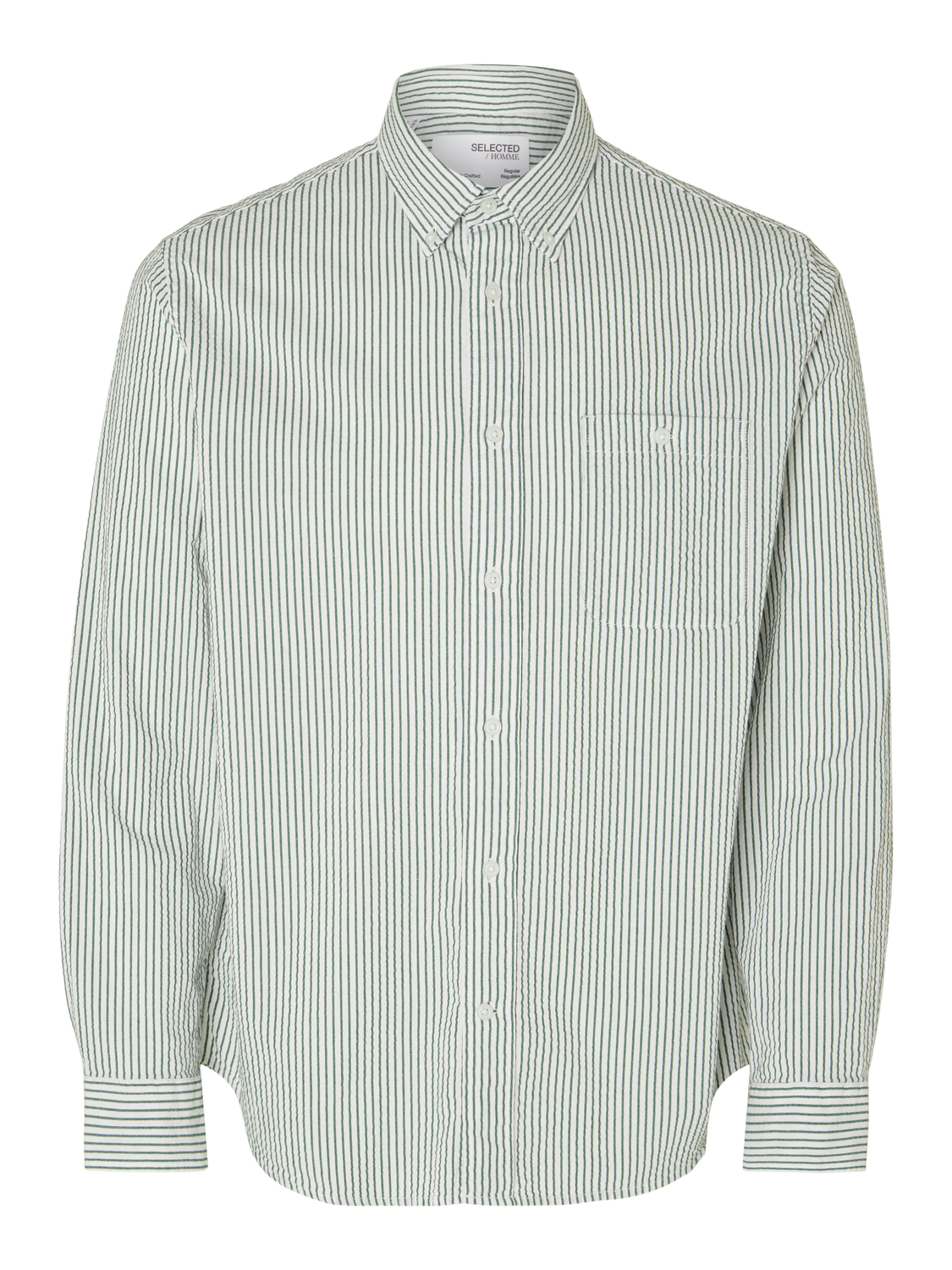 Regular Reil stripete skjorte - Grønn/ Eden