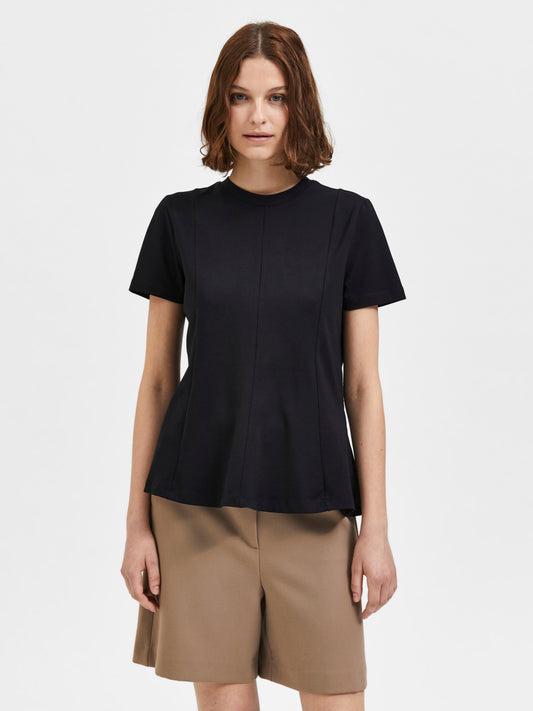 SELECTED FEMME -  VANIA T-Shirt - Black