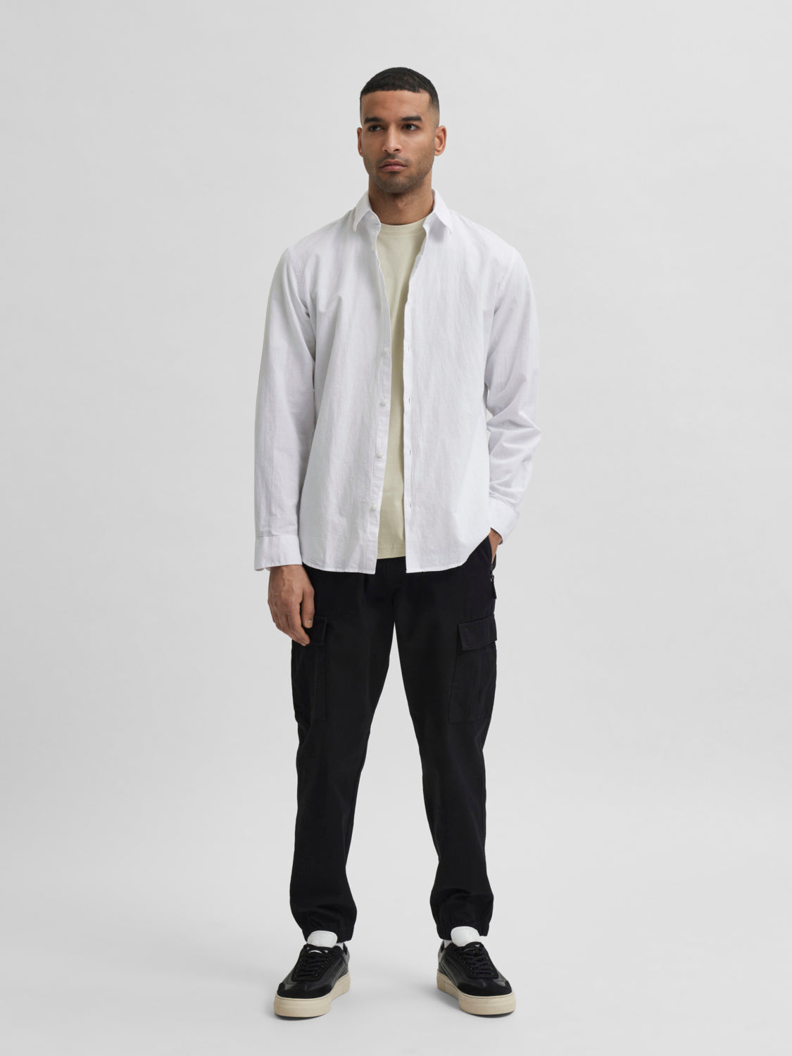 SLIM NEW-LINEN Shirts - White
