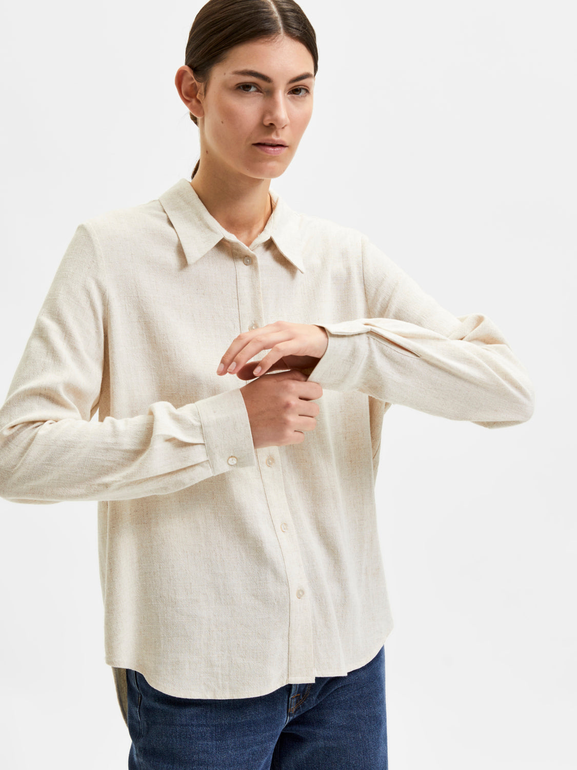 Viva lin skjorte - Beige/ Sand