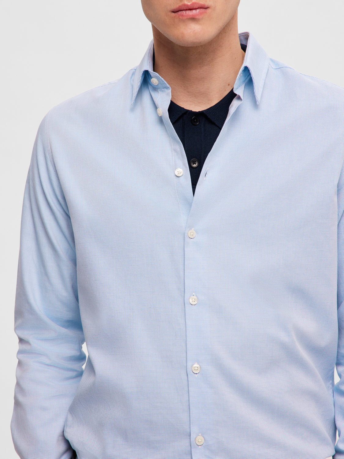 Slim Detail Skjorte - Blå/ Cashmere Blue