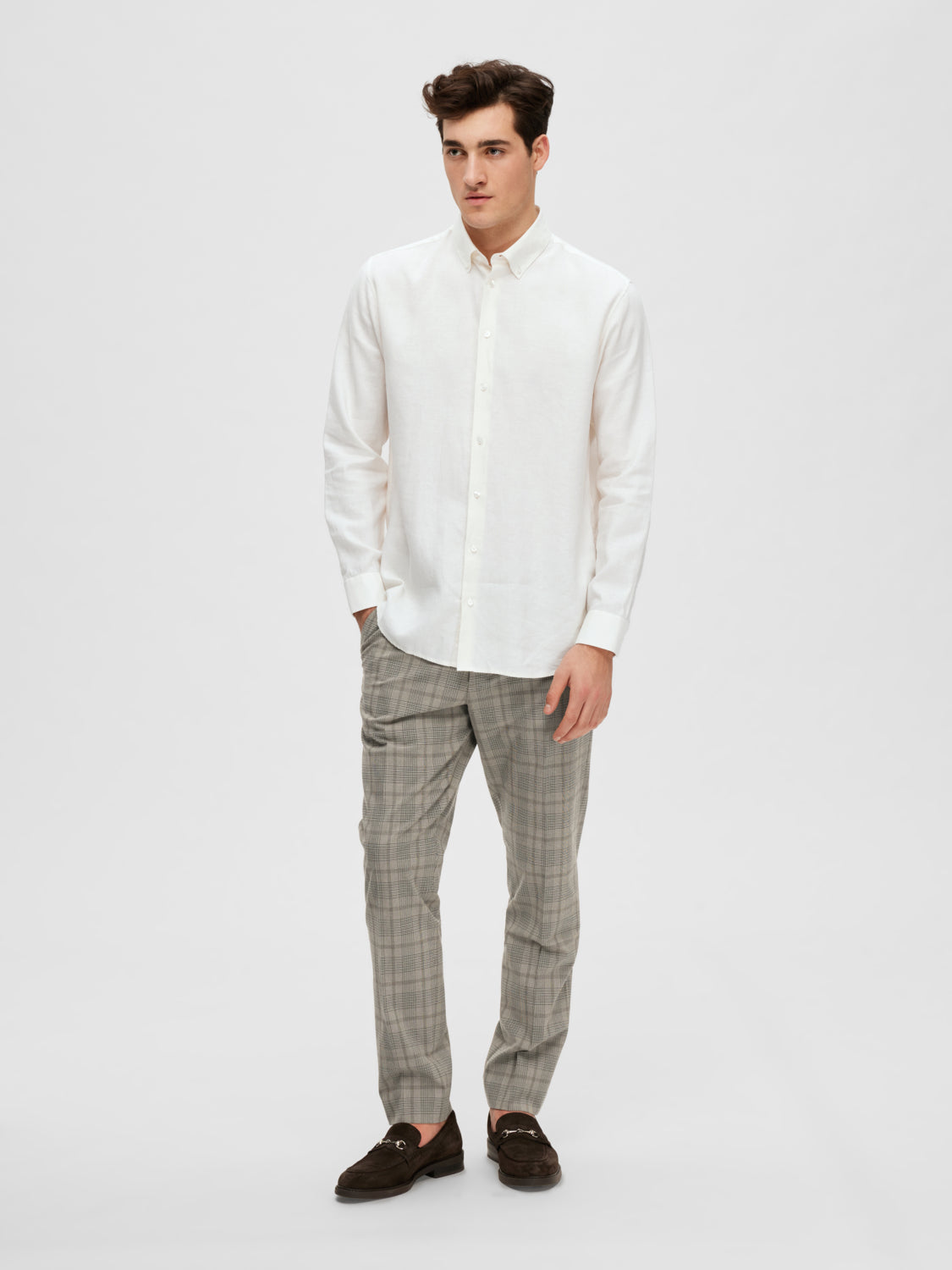 Reg Pure Lin Skjorte - Bright White