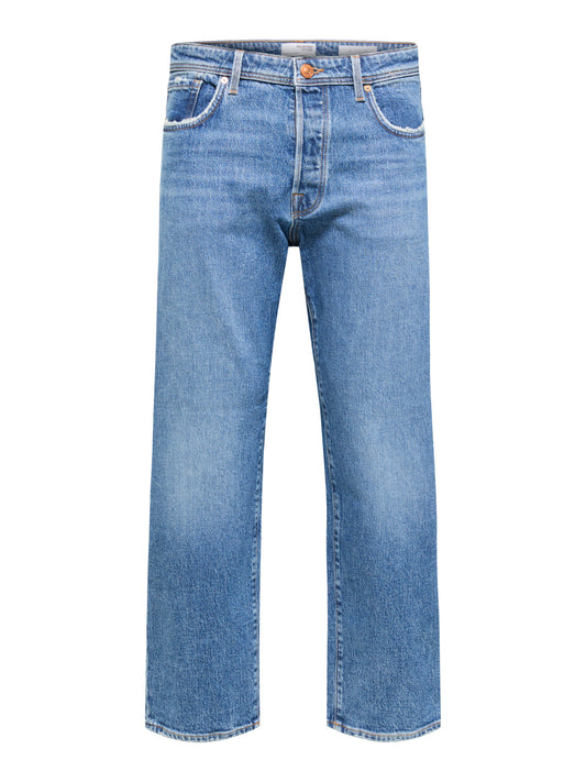 SLH220-LOOSEKOBE Jeans - Medium Blue Denim