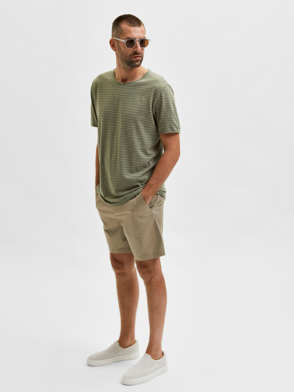 SELECTED HOMME - COMFORT-HOMME Shorts - Chinchilla