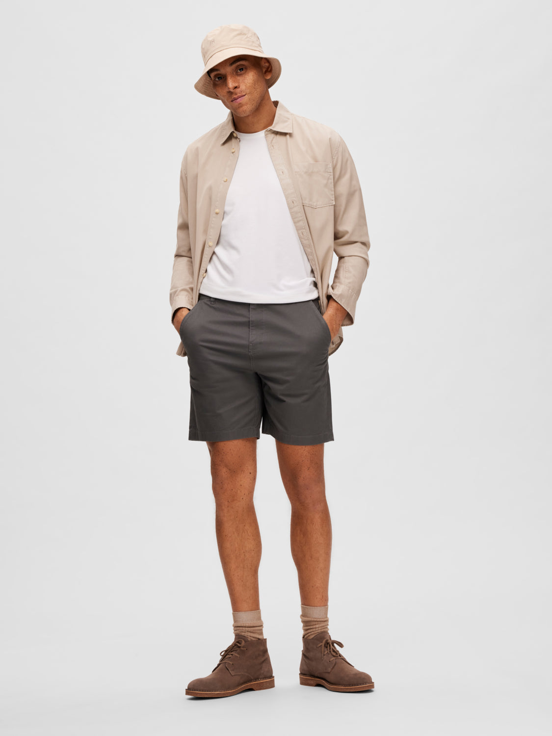 SELECTED HOMME - COMFORT-HOMME Shorts - Dark Shadow