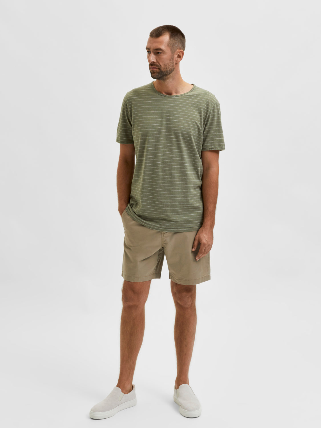 SELECTED HOMME - COMFORT-HOMME Shorts - Chinchilla