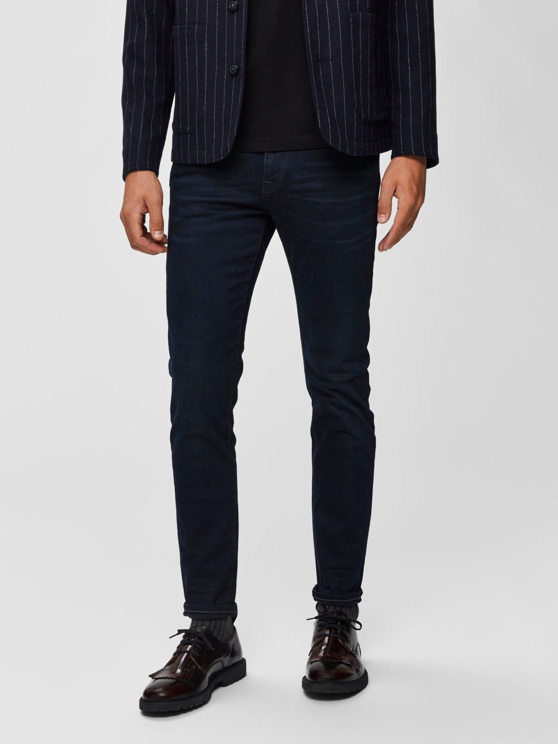 Slim Leon 6155 Super Strech - Blå/ Blue Black Denim