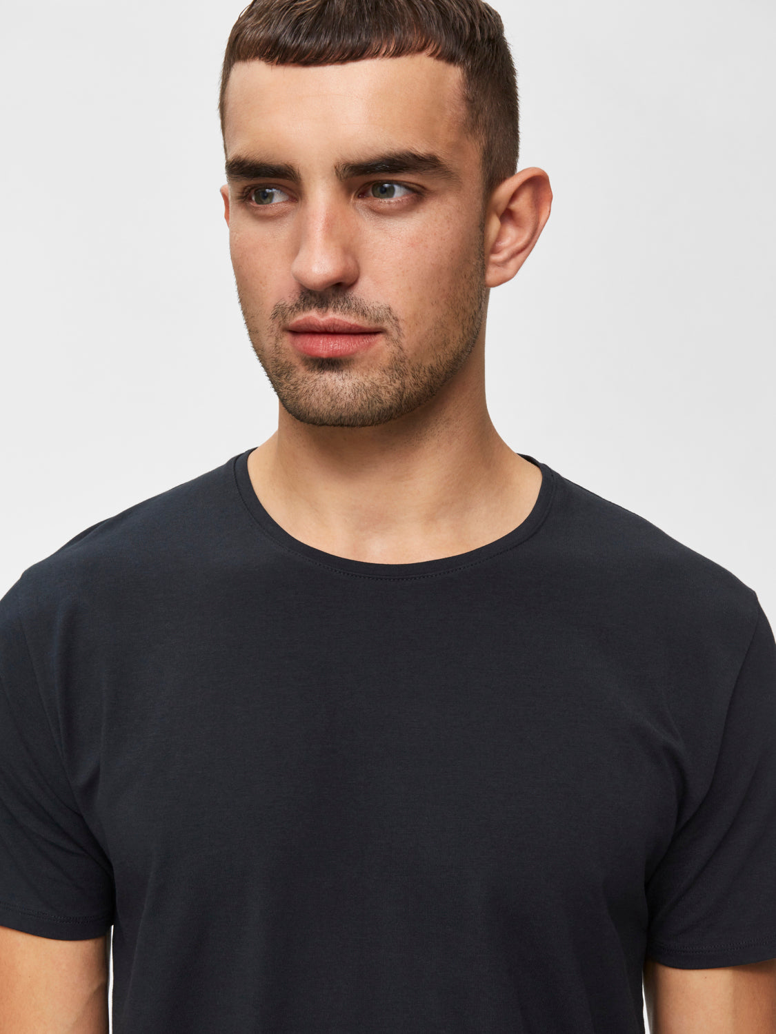 Pima bomull O-neck T-Skjorte - Sort/ Black