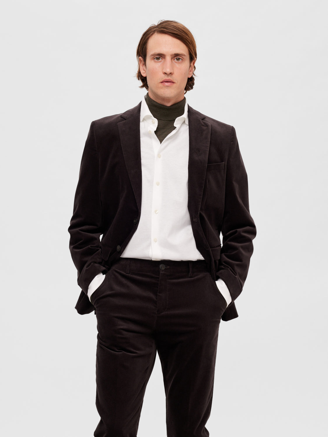 Slim Bond Pique Skjorte - Hvit/ Bright White