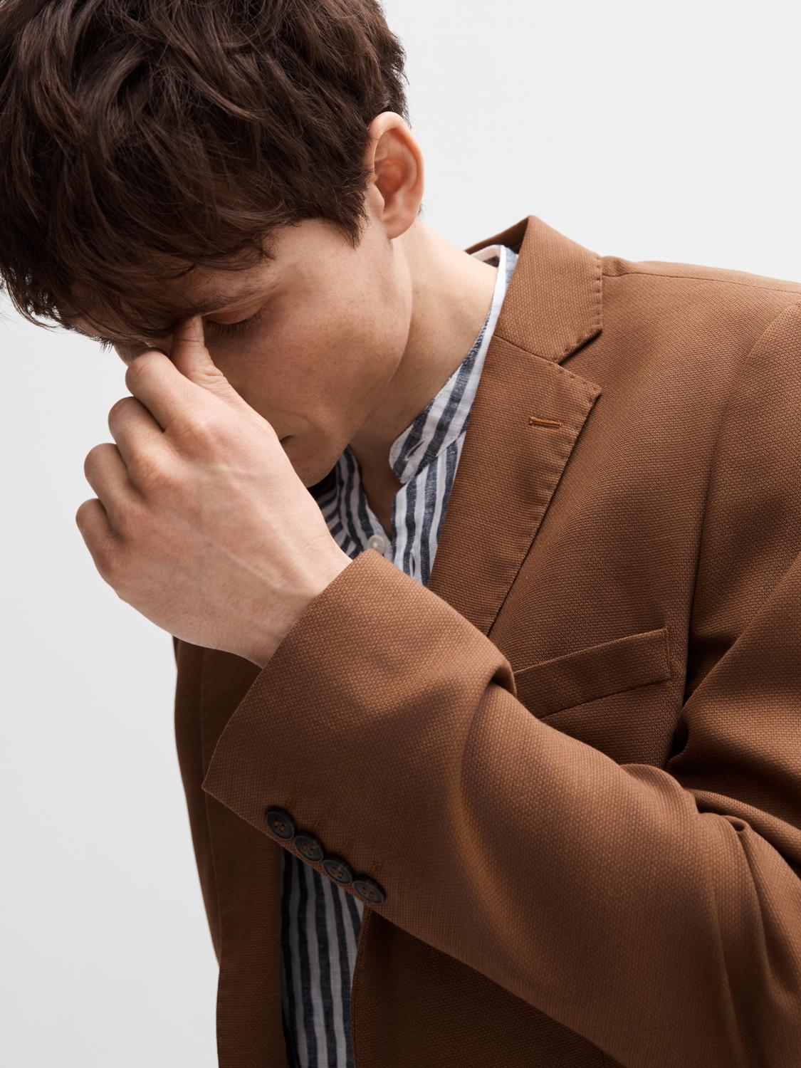 Regular Kylian Linskjorte - Stripet Blå/ Sky Captain