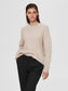 Lulu O-Neck Strikket Genser - Beige/ Birch