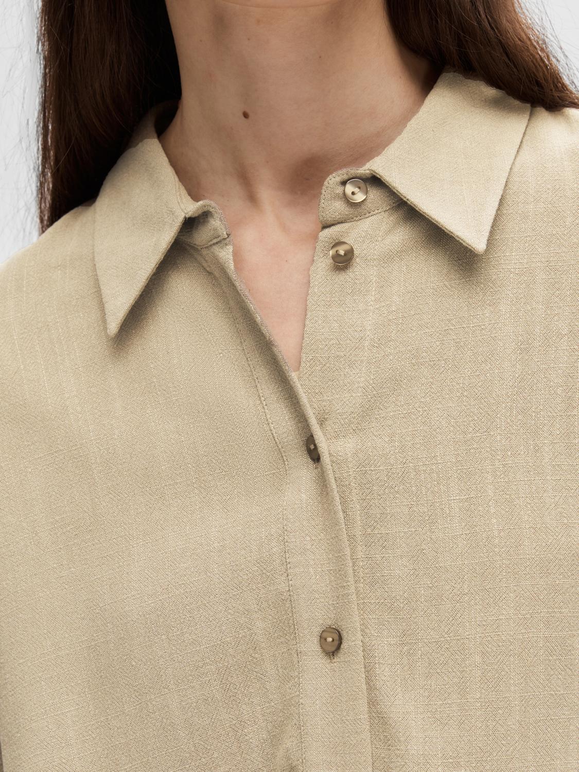 Viva lin skjorte - Beige/ Greige