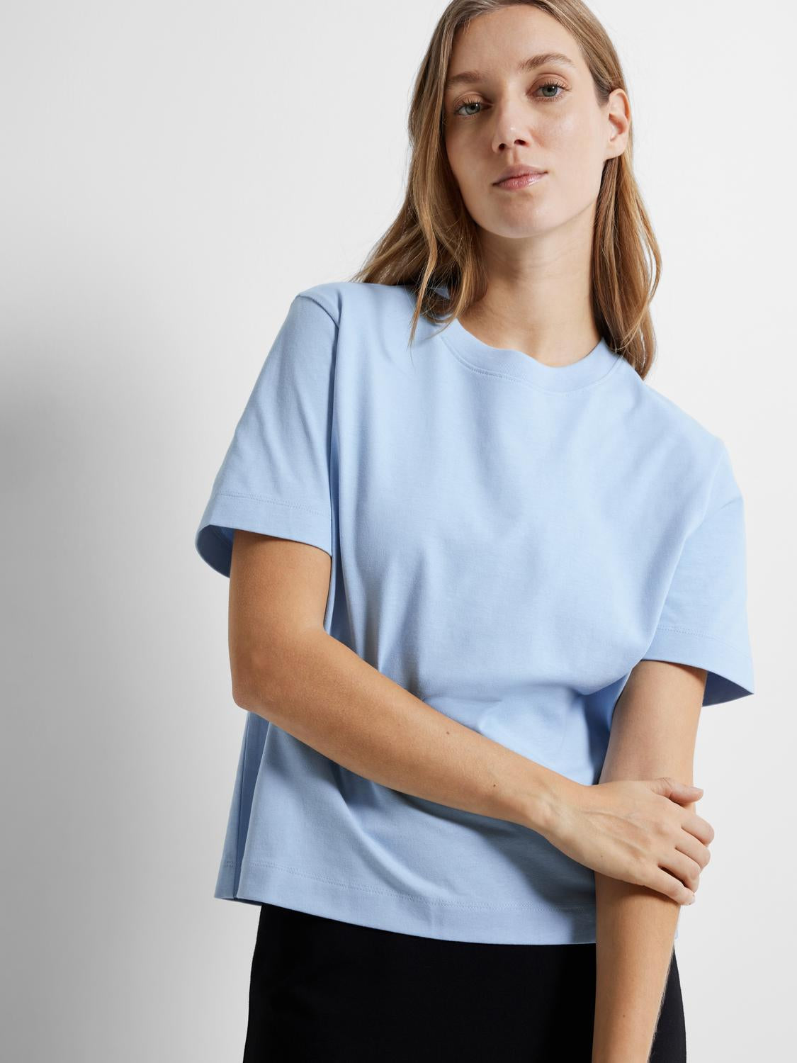 SELECTED FEMME - ESSENTIAL BOXY T-Shirt - Cashmere Blue