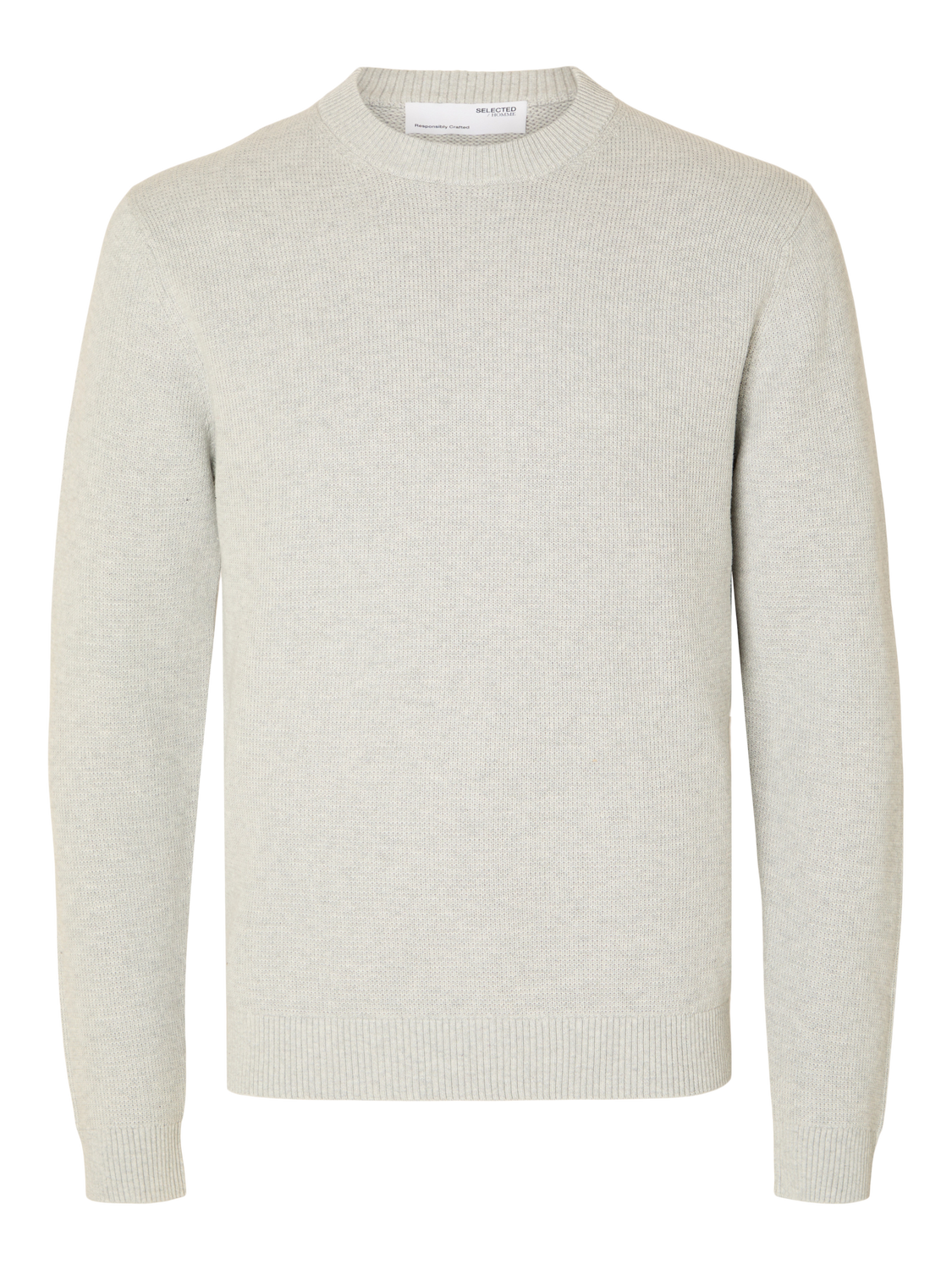 Dane genser med rund hals - Grå/ Light Grey Melange