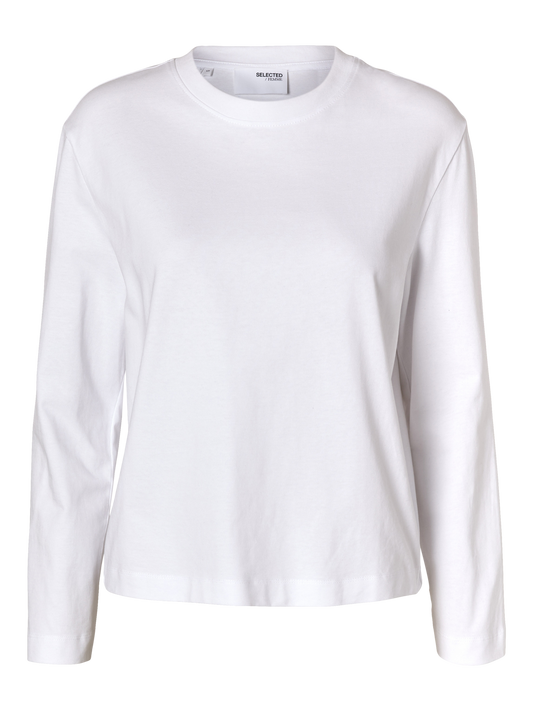 SELECTED FEMME - ESSENTIAL LS BOXY T-Shirt - Bright White
