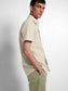 Regular kort arm lin skjorte - Beige/ Pure Cashmere